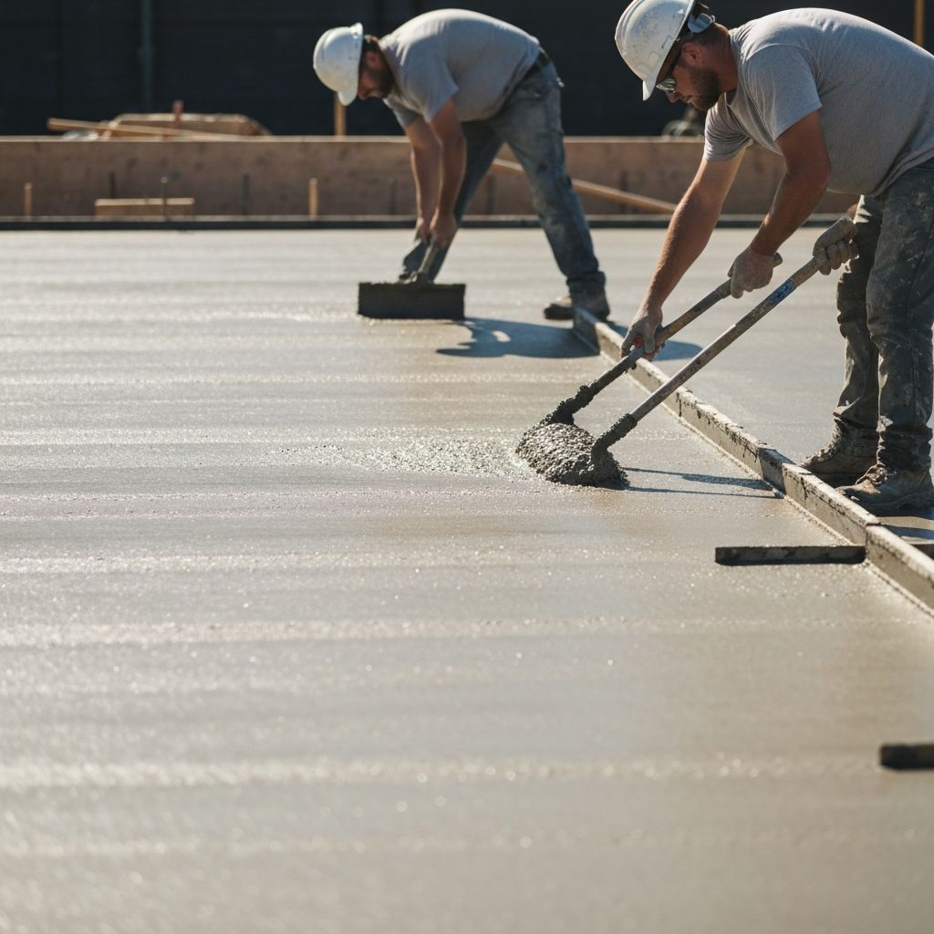 Vaciado de hormigón en losa